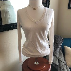 Cream, True Religion, lightweight sweater.